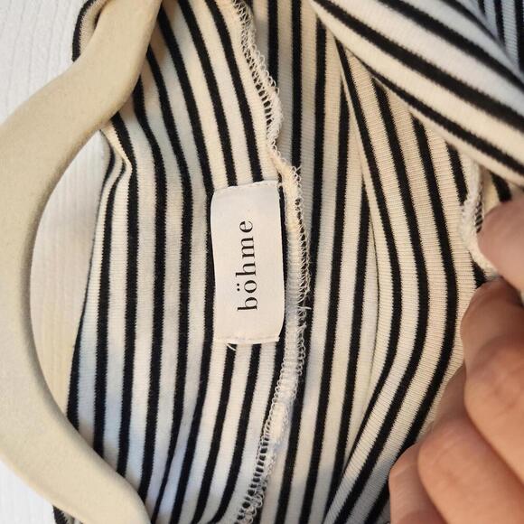 Böhme Women's White Striped High Neck Dress- Size Small - Picture 5 of 8